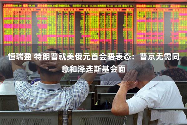 恒瑞盈 特朗普就美俄元首会晤表态：普京无需同意和泽连斯基会面
