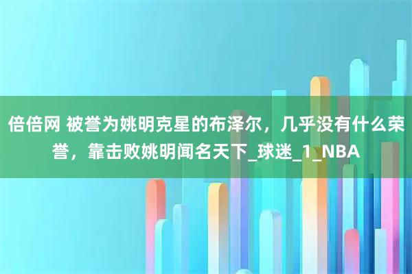 倍倍网 被誉为姚明克星的布泽尔，几乎没有什么荣誉，靠击败姚明闻名天下_球迷_1_NBA